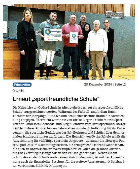 Sportfreundliche Schule